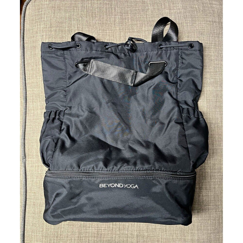 Beyond Yoga Black Nylon Convertible Backpack & Tote Bag